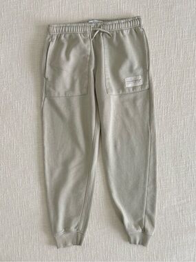 Boys Light Sage Green Casual Drawstring Jogger Pants